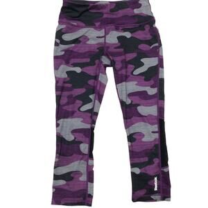 Reebok Activewear leggings Size XS Camo Purple Black‎